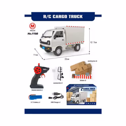 BGTOY 1:16 Wpl D12 Rc Car Simulation Climbing Truck Led Light Cargo Remote Control Electric Toys Model - 119B