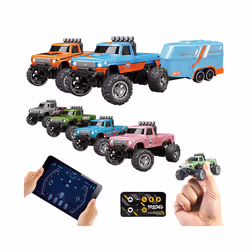 Mobile App Controlable 1:64 Metal Alloy Proportional Remote Control Car Christmas Gift 2.4GHz Mini RC - Pink