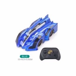 Children Climbing Remote Control Cars Cool Dependence On Wall Racing Toy Cars Little Boy Gifts - Blue