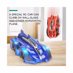 Children Climbing Remote Control Cars Cool Dependence On Wall Racing Toy Cars Little Boy Gifts - Blue