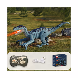 Electric remote control Velociraptor Tyrannosaurus Rex simulation sound emitting remote control dinosaur - A