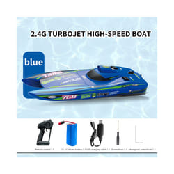 TX768 RC Boat 2.4G Brushless High Speed Remote Control Ship 30km/h Professional Speedboat Watercraft - Blue