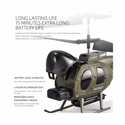 RC Helicopter Military 4CH LED Lights 4K Camera Altitude Hold Remote Control Helicopter For Adults Birthday - green no camera
