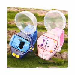Children's Mini Watch Remote Control Car Toy Novelty RC Car Toy Cartoon Portable USB Charging Watch - infrared pink