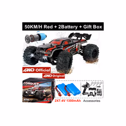 1:16 80km/h Brushless RC Drift Car With LED Lights 4WD Electric High Speed Racing Remote Control Monster - 4WD 50KM Red 2B