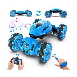 4WD Remote Control Car RC Stunt Car Watch Gesture Sensing Drift Twisting Car for Kids Toy Car with Music - Deep Blue
