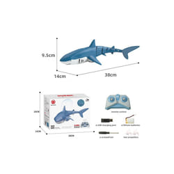 2.4G Simulation Remote Control Animals with Lights Submarine Robots Spray Water Rc Shark Toy Electric - Spray water blue