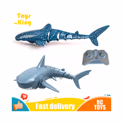 2.4G Simulation Remote Control Animals with Lights Submarine Robots Spray Water Rc Shark Toy Electric - Spray water blue