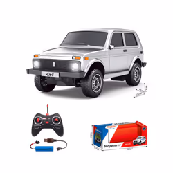 2024 New 1:12 Metal Silver Remote Control Car Toy Lada Pickup Car Model Parent Child Communication Children'S - A silver