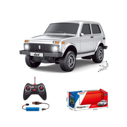 2024 New 1:12 Metal Silver Remote Control Car Toy Lada Pickup Car Model Parent Child Communication Children'S - A silver