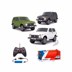 2024 New 1:12 Metal Silver Remote Control Car Toy Lada Pickup Car Model Parent Child Communication Children'S - A silver