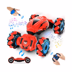 4WD Remote Control Car RC Stunt Car Watch Gesture Sensing Drift Twisting Car for Kids Toy Car with Music - Red