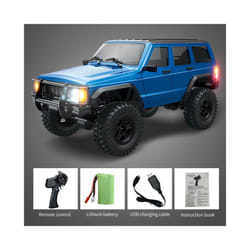 C8809 1:18 Full Scale Simulation Model Jeep RC Car 2.4G 4WD Motor Pickup Climbing Off-Road Model Cars - C8809 Blue