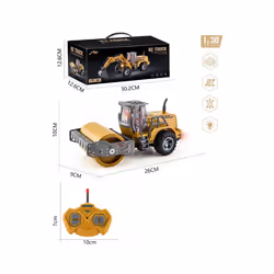 Rc Car Toys Truck 1:30 Wheel Shovel Loader 6CH 4WD Metal Remote Control Bulldozer Construction Vehicles - Remote roller