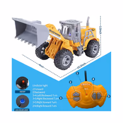 Rc Car Toys Truck 1:30 Wheel Shovel Loader 6CH 4WD Metal Remote Control Bulldozer Construction Vehicles - Remote roller