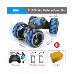 ZWN 1:12 4WD RC Car With Music Light Gesture Induction Stunt Remote Control Car off-Road Control Boys - 86A Blue 2B FB