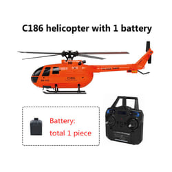 C186 Pro B105 2.4G RTF RC Helicopter 4 Ppropellers 6 Axis Electronic Gyroscope for Stabilization Remote - 1 Battery Orange