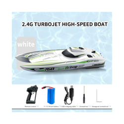 TX768 RC Boat 2.4G Brushless High Speed Remote Control Ship 30km/h Professional Speedboat Watercraft - WHITE
