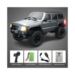 C8809 1:18 Full Scale Simulation Model Jeep RC Car 2.4G 4WD Motor Pickup Climbing Off-Road Model Cars - C8809 Grey