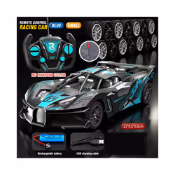 Rc Car 4Ch High-Speed Remote Control Drift Racing Car Electric Sportscar Toy Vehicle Model Toys for - Blue 21cm