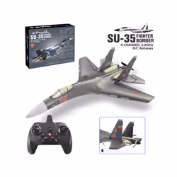 Su35 Rc Plane 4CH Foam Remote Control Airplane Model QF009 J16 Glider 2.4G 360 Flip-Roll 525mm Fixed - GRAY