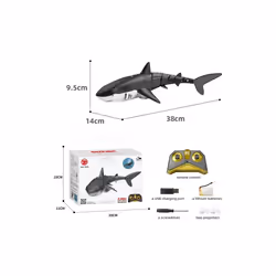 2.4G Simulation Remote Control Animals with Lights Submarine Robots Spray Water Rc Shark Toy Electric - Spray water grey
