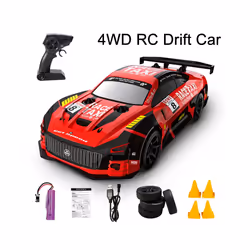 Q165 2.4G Drift Rc Car 4WD Drift Car 1:18 Toy Remote Control GTR Car RC Racing Car Toy for Children - Q165 Red 1B
