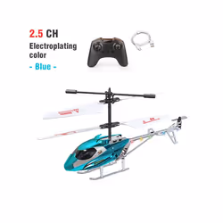 RC Helicopter Remote Control Kids Toy Airplane Resistant Collision Alloy Wireless Aircraft Toys for - 2.5CH blue 1