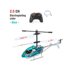 RC Helicopter Remote Control Kids Toy Airplane Resistant Collision Alloy Wireless Aircraft Toys for - 2.5CH blue 1