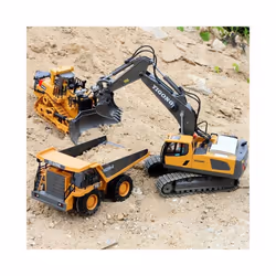 RC Car Remote Control Excavator Crawler Tractor Bulldozer Engineering Dump Truck 2.4G Radio Construction - Excavator 3Battery