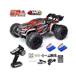 1:16 75KM/H or 50KM/H 4WD RC Car with LED Remote Control Cars High Speed Drift Monster Truck for Kids - 16102-Red-2B