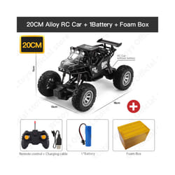ZWN 1:16/1:20 Alloy RC Car With LED Light 2.4G Off-Road  Remote Control Climbing Vehicle Outdoor Cars - 20CM Black 1B Alloy