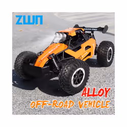ZWN 1:16/1:20 Alloy RC Car With LED Light 2.4G Off-Road  Remote Control Climbing Vehicle Outdoor Cars - 20CM Black 1B Alloy