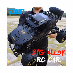 ZWN 1:12 / 1:16 4WD Remote Control Car With Led Lights 2.4G Radio RC  Cars Off-Road 4x4 Control Trucks - 28CM Red 1B Plastic