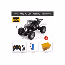 ZWN 1:12 / 1:16 4WD RC Car With Led Lights 2.4G Radio Remote Control Cars Buggy Off-Road Control Trucks - 20CM Black 1B Alloy