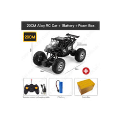 ZWN 1:12 / 1:16 4WD RC Car With Led Lights 2.4G Radio Remote Control Cars Buggy Off-Road Control Trucks - 20CM Black 1B Alloy