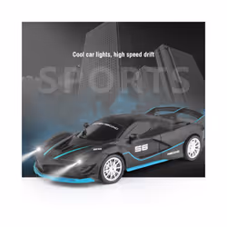 1/18 RC Car LED Light Radio Remote Control Sports Cars Racing High Speed Drive Vehicle Drift Boys Girls - red 1