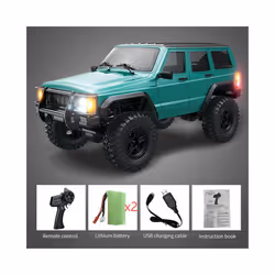 C8809 1:18 Full Scale RC Simulation Jeep Model 2.4G 4WD RC Car Motor Climbing Off-Road Model Car Toys - Green-2Battery