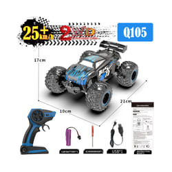 1:16 4WD RC Car 70KM/H With Led Lights 2.4G Inductor Remote Control Off-Road Cars High Speed Brushless - Q105-blue