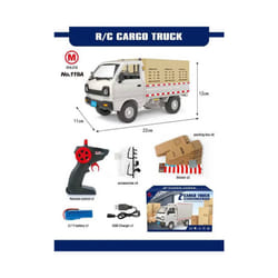 BGTOY 1:16 Wpl D12 Rc Car Simulation Climbing Truck Led Light Cargo Remote Control Electric Toys Model - 119A