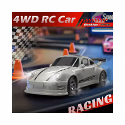 ZWN 2.4G RC Simulation Mini Drift Car Palm Racing Model Desktop Toys 1/64 Scale 4WD Remote Control Car - KF20 Black OB