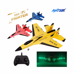 SU35 RC Plane FX620 FX820 2.4G Remote Control Flying Model Glider Airplane With LED Lights Aircraft - Yellow