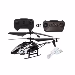 2 Channel Helicopter USB Rechargable Remote Control Aircraft Model with LED Light Mini Helicopter for - Blue