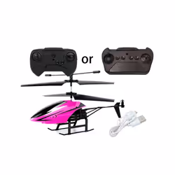 2 Channel Helicopter USB Rechargable Remote Control Aircraft Model with LED Light Mini Helicopter for - Blue