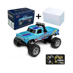 RC Off-Road Monster Truck 1/64 Remote Control Mini Climbing Car, Alloy Material, 2.4G Remote Control - Blue