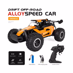 RC Car 2.4Gh Model With LED Lights 2WD High Speed Off-road Remote Control Climbing Vehicle Outdoor Cars - Orange