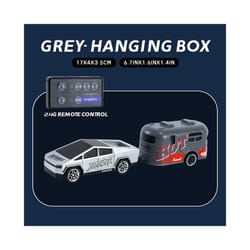 RC 1:64 Off-Road Monster Truck Remote Control Mini Climbing Car Alloy Model Remote Control Electric - White with a luggage