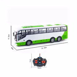 Rc Large Electric Bus Radio Controlled Car Tour Bus School Bus Model With LED Radio Control Machine - green