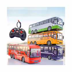 Rc Large Electric Bus Radio Controlled Car Tour Bus School Bus Model With LED Radio Control Machine - green