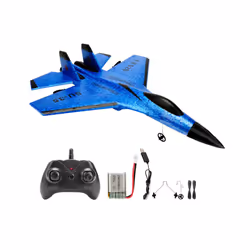 SU35 RC Plane FX620 FX820 2.4G Remote Control Flying Model Glider Airplane With LED Lights Aircraft - Blue